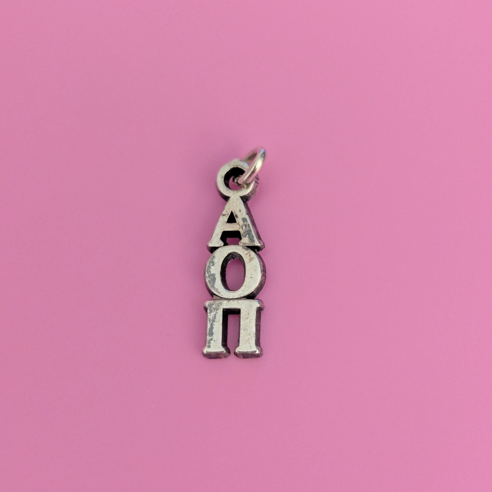 Sterling silver Alpha Omega Pi pendant charm lavalier Stamped 925